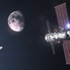 Conceptual view showing NASA’s Orion spacecraft approaching the full Gateway configuration.